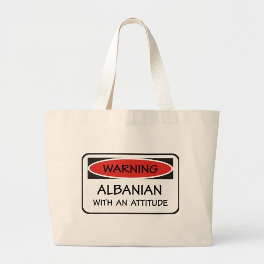 Attitude Albanian Grote Tote Bag (Voorkant)
