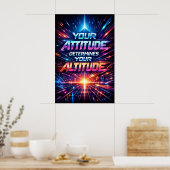 Attitude Bepaalt Hoogte Neon Typografie Kunst Poster (Keuken)