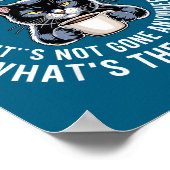 Attitude Check Cat Design With Coffee And Playful  Poster (Hoek)