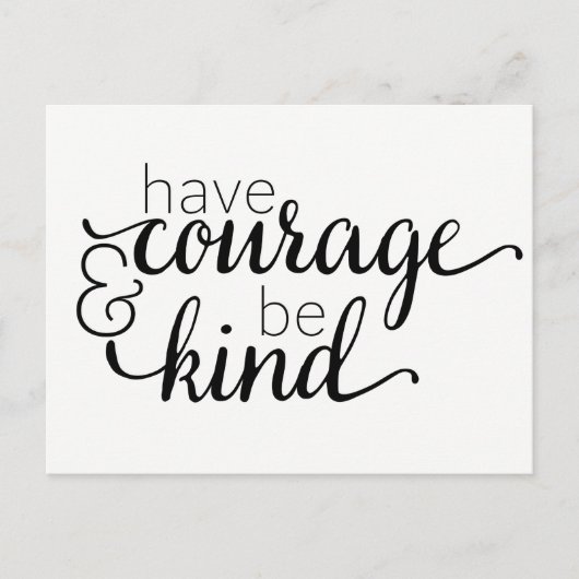 Attitude Courage Life Motivatie Typografie Briefkaart (Voorkant)