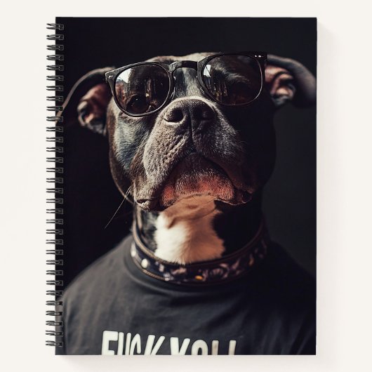 Attitude Dog in Sunglasses Notebook Notitieboek (Voorkant)
