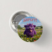 Attitude Fantasy Furry Beestje Ronde Button 3,2 Cm (Voorkant /achterkant)