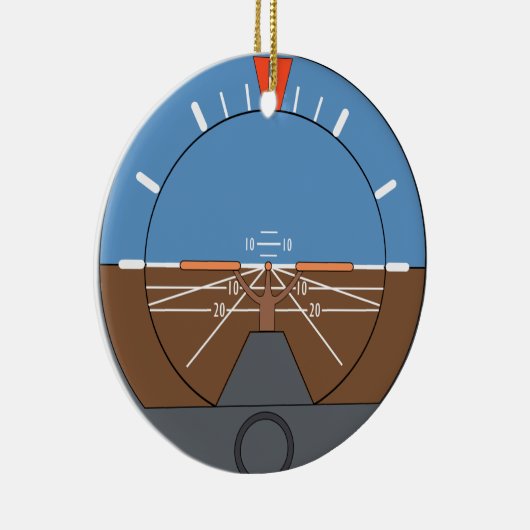 Attitude Indicator Vliegtuig vlieginstrument Keramisch Ornament (Rechts)