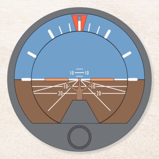 Attitude Indicator Vliegtuig vlieginstrument Ronde Kartonnen Onderzetter (Voorkant)