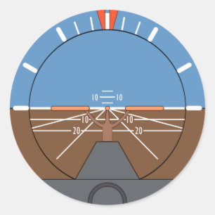 Attitude Indicator Vliegtuig vlieginstrument Ronde Sticker