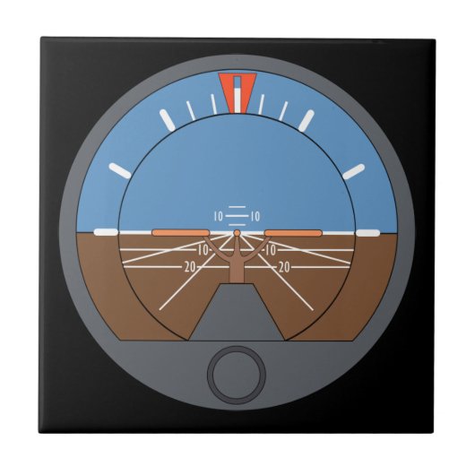 Attitude Indicator Vliegtuig vlieginstrument Tegeltje (Voorkant)