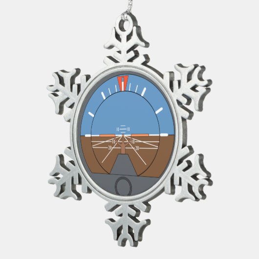 Attitude Indicator Vliegtuig vlieginstrument Tin Sneeuwvlok Ornament (Rechts)