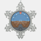 Attitude Indicator Vliegtuig vlieginstrument Tin Sneeuwvlok Ornament (Voorkant)