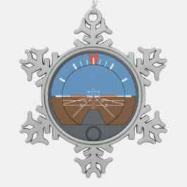 Attitude Indicator Vliegtuig vlieginstrument Tin Sneeuwvlok Ornament