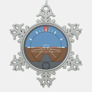 Attitude Indicator Vliegtuig vlieginstrument Tin Sneeuwvlok Ornament