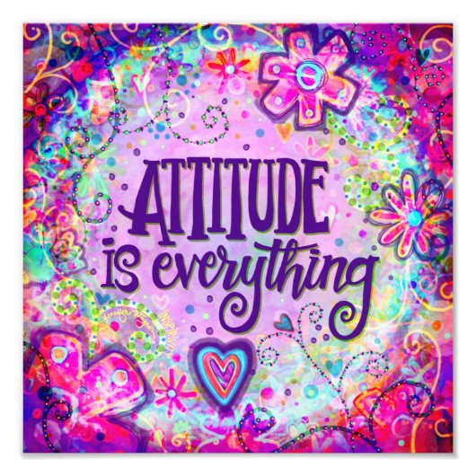 Attitude is alles  roze foto print foto afdruk (Voorkant)