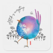 ATTITUDE IS ALLES WAT waterverf is Vierkante Sticker (Voorkant)