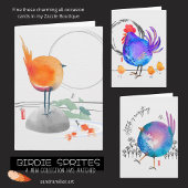 ATTITUDE IS ALLES waterverf vogelkunstkaarten Bedankkaart