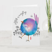 ATTITUDE IS ALLES waterverf vogelkunstkaarten Bedankkaart (Voorkant)