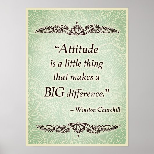Attitude is een klein ding - Positieve Quote's Poster (Voorkant)