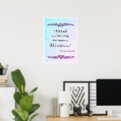 Attitude is een klein ding - Positieve Quote's Poster (Thuiskantoor)