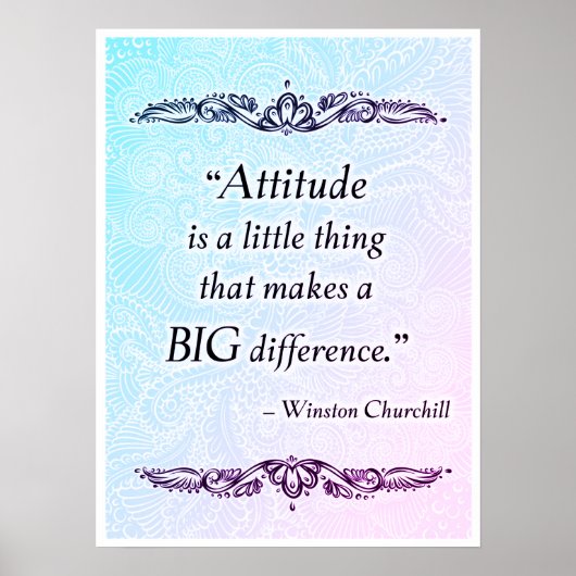 Attitude is een klein ding - Positieve Quote's Poster (Voorkant)