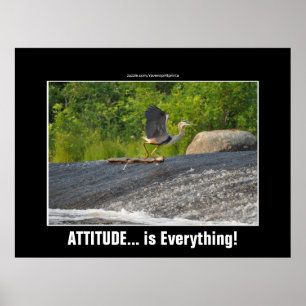 ATTITUDE IS IEDEREEN IETS GROOTSTE Blauwe Heren &  Poster