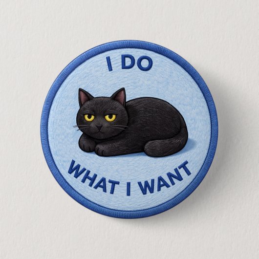 Attitude Kat Ronde Button 5,7 Cm (Voorkant)
