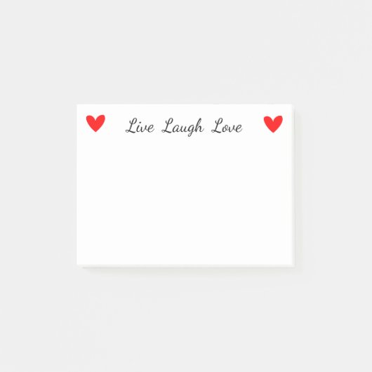 Attitude Live Laugh Love Red Heart Motivatie Post-it® Notes (Voorkant)
