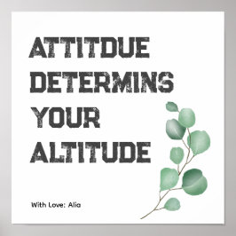 Attitude motivatie gezegde poster