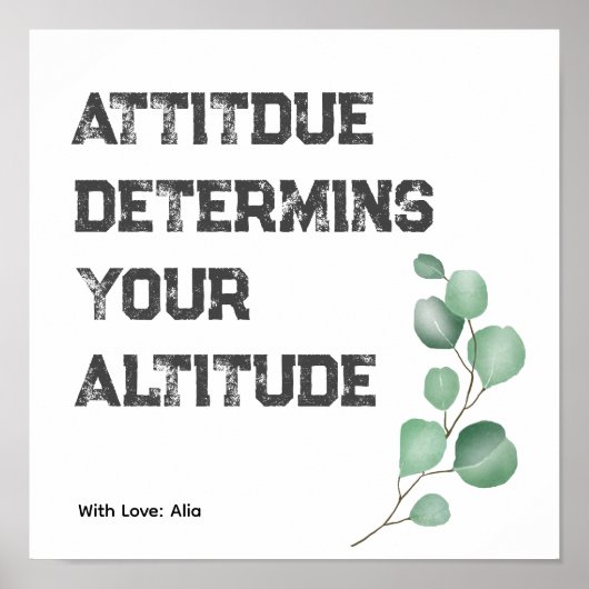 Attitude motivatie gezegde poster (Voorkant)