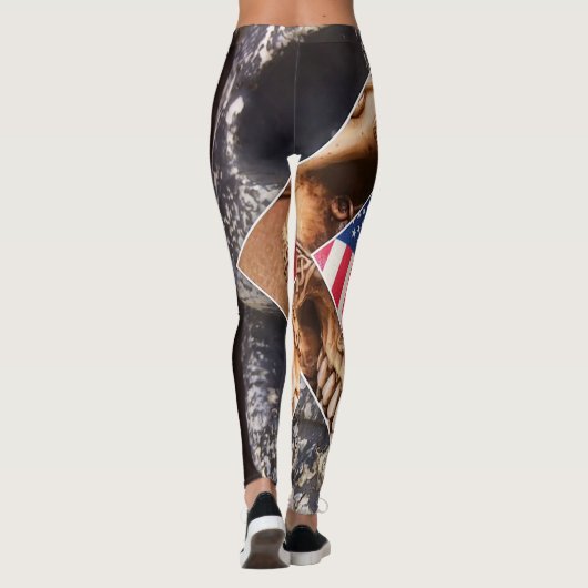 Attitude Roxxs leggings "Red, white and Skull" (Achterkant)
