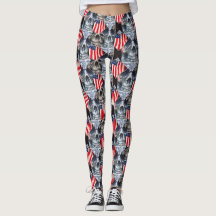 Attitude Roxxs Unisex Leggings "Patriot Skulls"