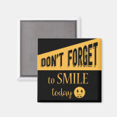 Attitude Smile Face Motivatie Zwart en Goud Magneet (Voorkant / Achterkant)