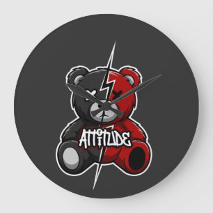 Attitude Split Beer   Bliksem X-Ogen Teddy Grafiek Grote Klok