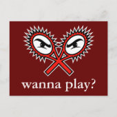 Attitude tennis briefkaart - Wil je spelen? (Voorkant)