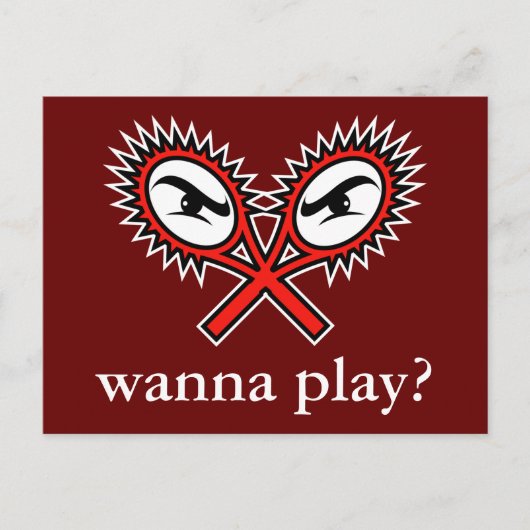 Attitude tennis briefkaart - Wil je spelen? (Voorkant)