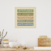 ATTITUDES aangepast monogram motivatie poster (Keuken)