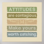 ATTITUDES aangepast monogram motivatie poster (Voorkant)