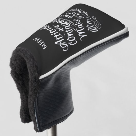 ATTITUDES aangepast monogram motivatie puttercover Golfheadcover (3/4 voorkant)