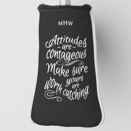 ATTITUDES aangepast monogram motivatie puttercover Golfheadcover (Draai 90)