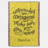 ATTITUDES aangepaste monogram en deken voor kleurw (Voorkant Verticaal)