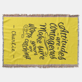 ATTITUDES aangepaste monogram en deken voor kleurw