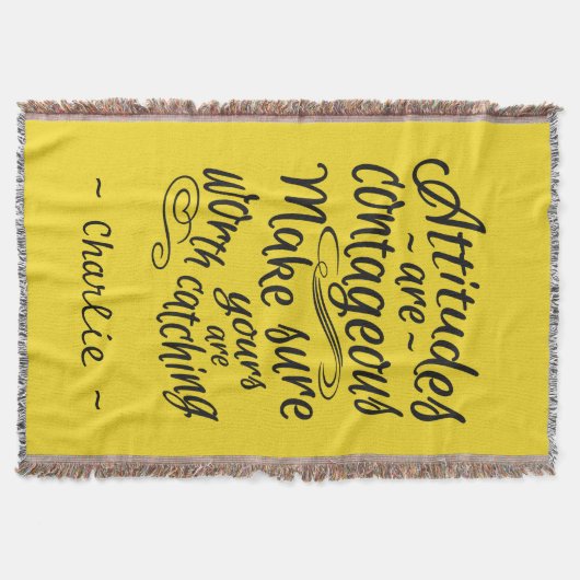 ATTITUDES aangepaste monogram en deken voor kleurw (Voorkant)