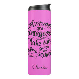 ATTITUDES aangepaste monogram en kleurentummer Thermosbeker