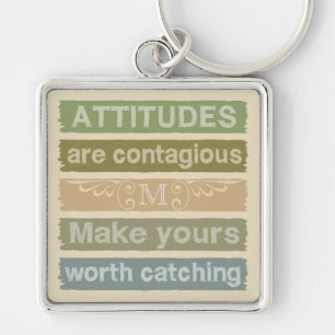 ATTITUDES aangepaste monogram motivatie sleutelket Sleutelhanger