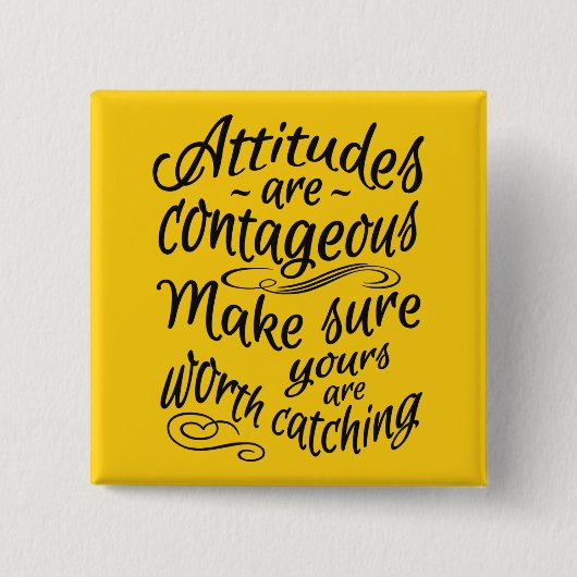 ATTITUDES aangepaste motivatie kleuren Vierkante Button 5,1 Cm (Voorkant)