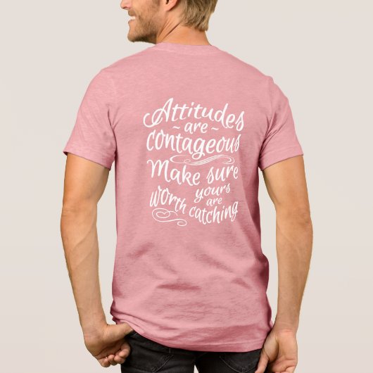 ATTITUDES aangepaste naam motivatie kleding Tri-Blend Shirt (Achterkant)