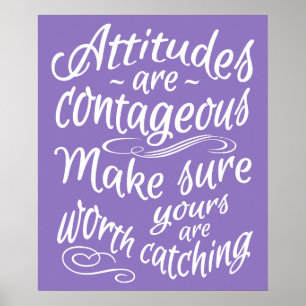 ATTITUDES op maat gemaakte kleur motivatieposter Poster