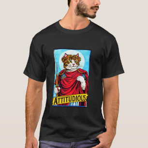 ATTITUDIOUS Kat Griekse Romeinse God Gladiator Att T-shirt