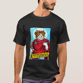 ATTITUDIOUS Kat Griekse Romeinse God Gladiator Att T-shirt