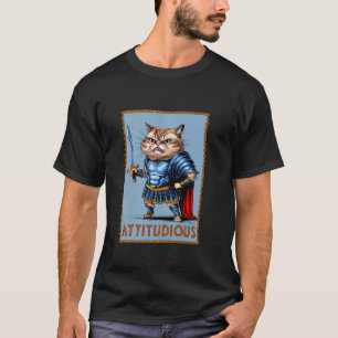 ATTITUDIOUS Kat Griekse Romeinse God Gladiator Att T-shirt