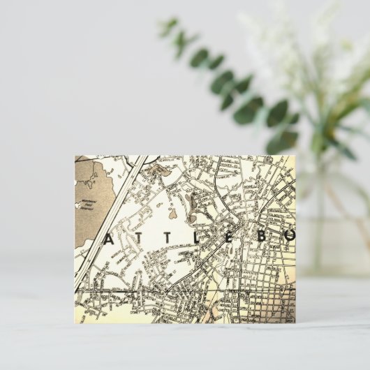 Attleboro, MA  kaart (Staand voorkant)