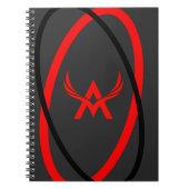 Attoni Dark Grey Red en Black Ellipticals Logo Notitieboek (Voorkant)