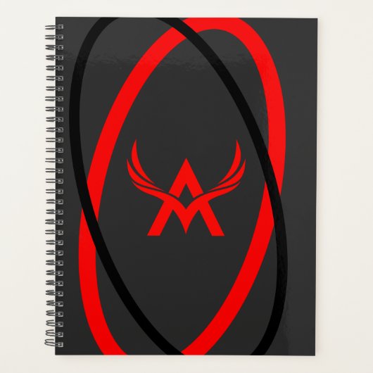 Attoni Dark Grey Red en Black Ellipticals Logo Planner (Voorkant)